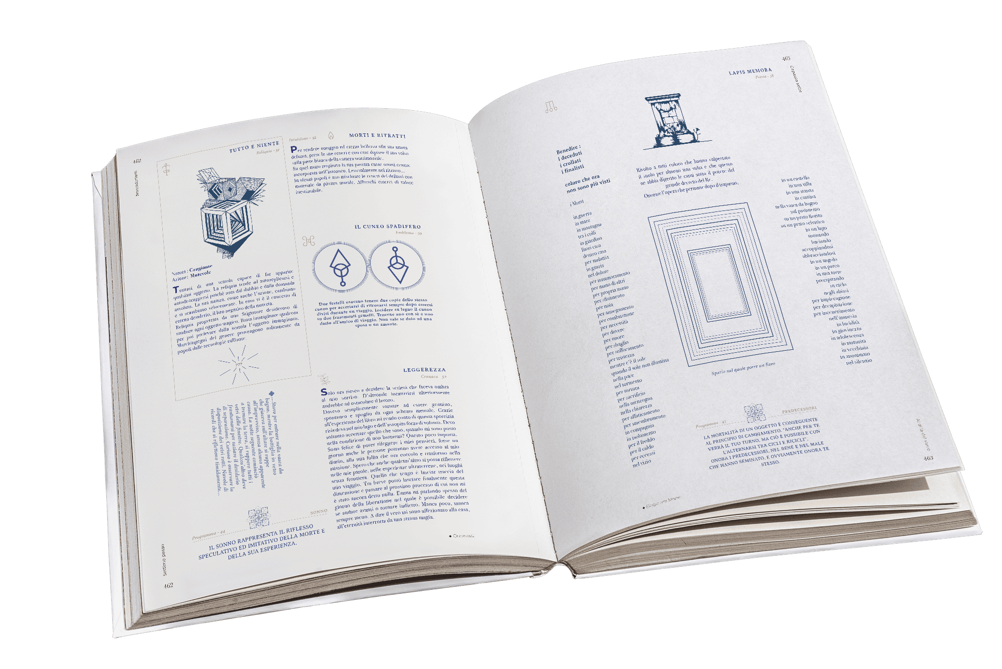 il libro lo stigiatore, aperto in una pagina casuale